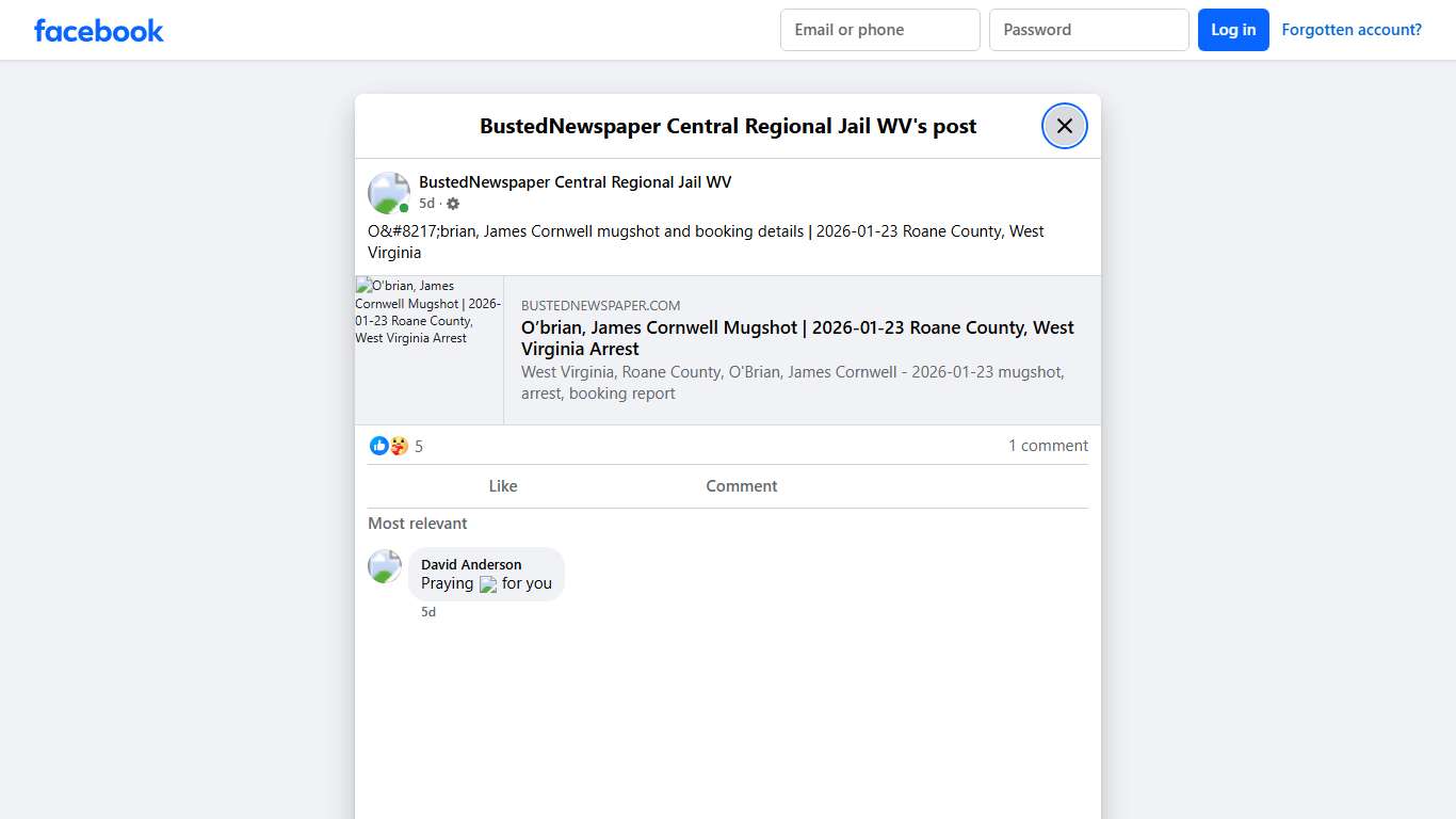 O’brian,... - BustedNewspaper Central Regional Jail WV Facebook